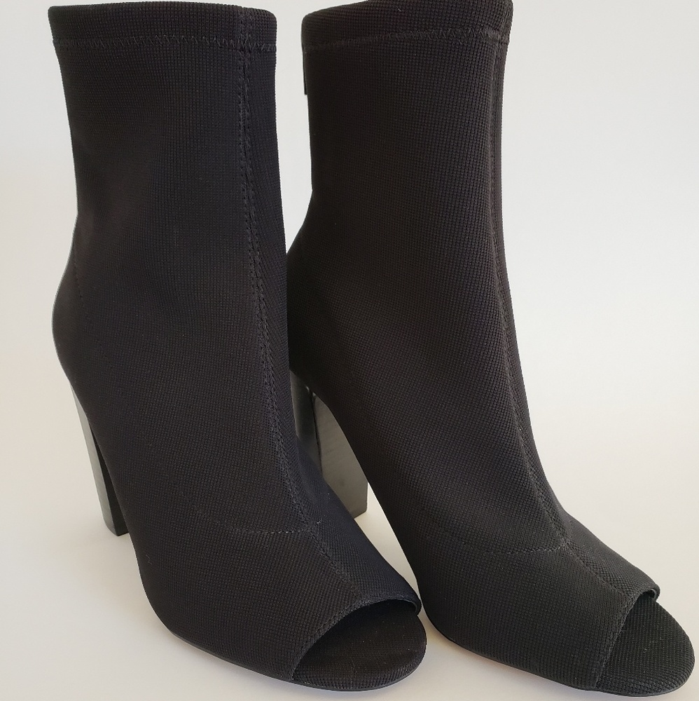 Aldo Black Peep Toe Booties - New Without Box